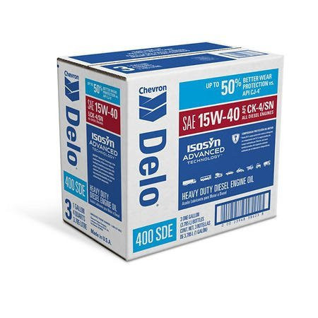 2026 Delo 400 SDE SAE CK4 15W40 Heavy Duty Motor Oil (3-pack/1 gallon bottles)