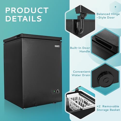 EUHOMY 3.5 Cu.Ft Chest Freezer Removable Basket