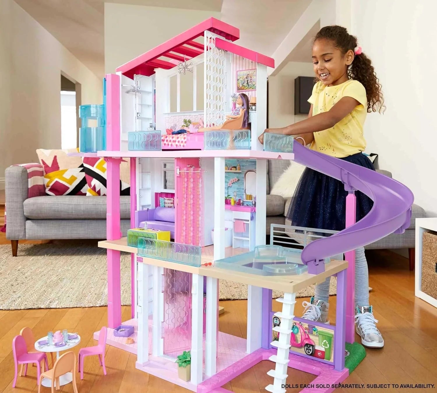 DreamHouse, Doll House Playset with 70+ Accessories Including Transforming Furniture, Elevator, Slide, Lights & Sounds