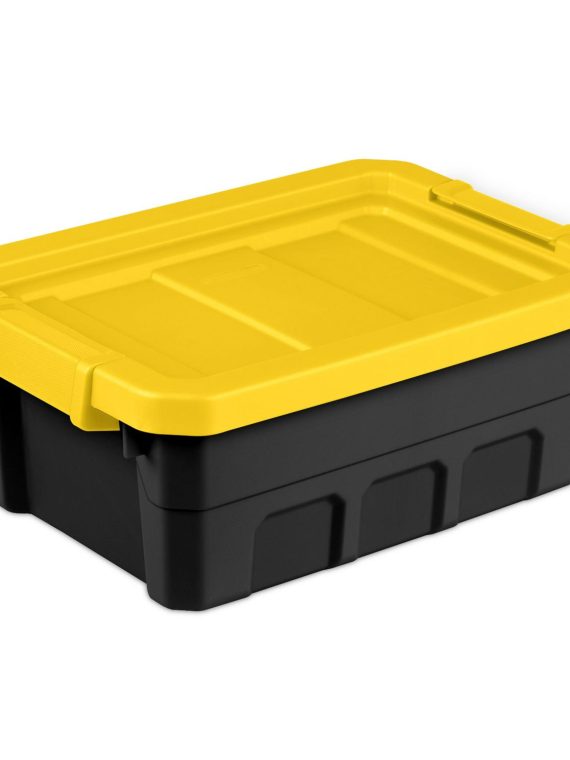 2026 Sterilite 4 Gallon Stacker Tote Plastic, Yellow Lily, Set of 6