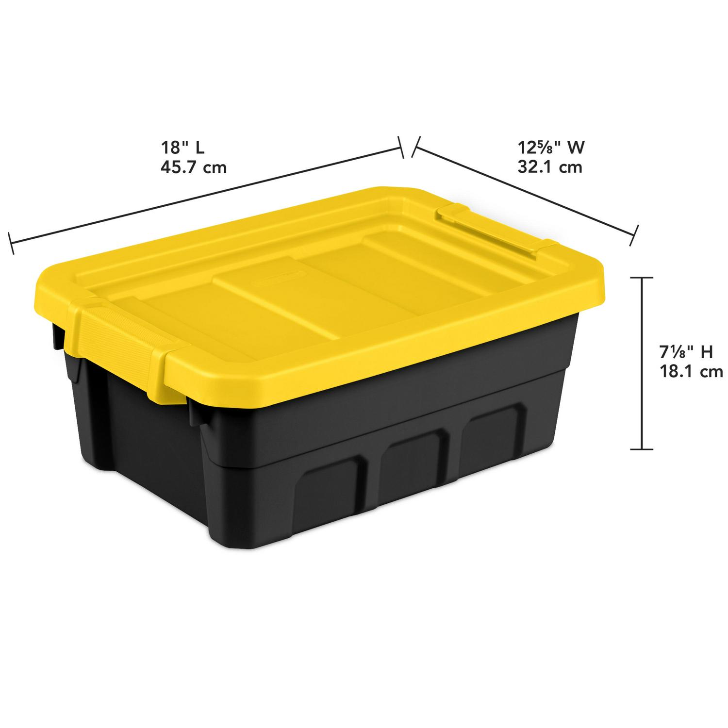 2026 Sterilite 4 Gallon Stacker Tote Plastic, Yellow Lily, Set of 6