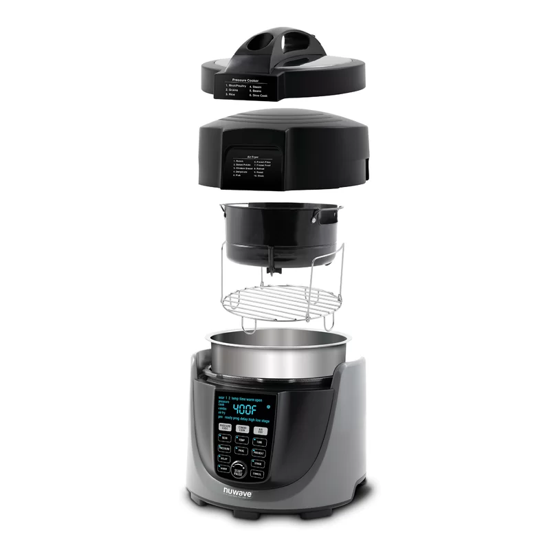 33801 6 qt. . Black Electric Pressure Cooker Air Fryer with 300 Pre-Programmed Recipes