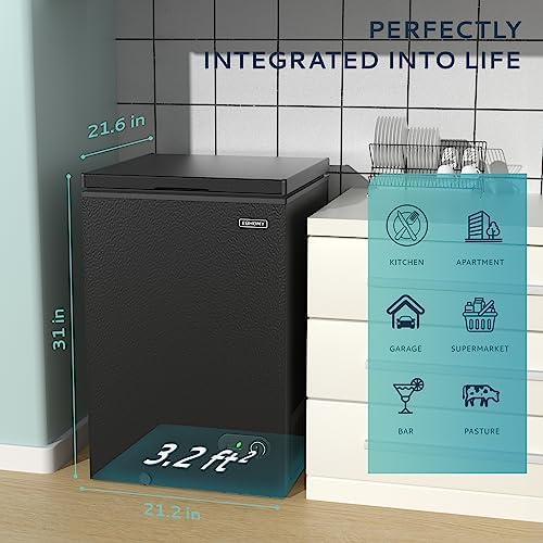 EUHOMY 3.5 Cu.Ft Chest Freezer Removable Basket