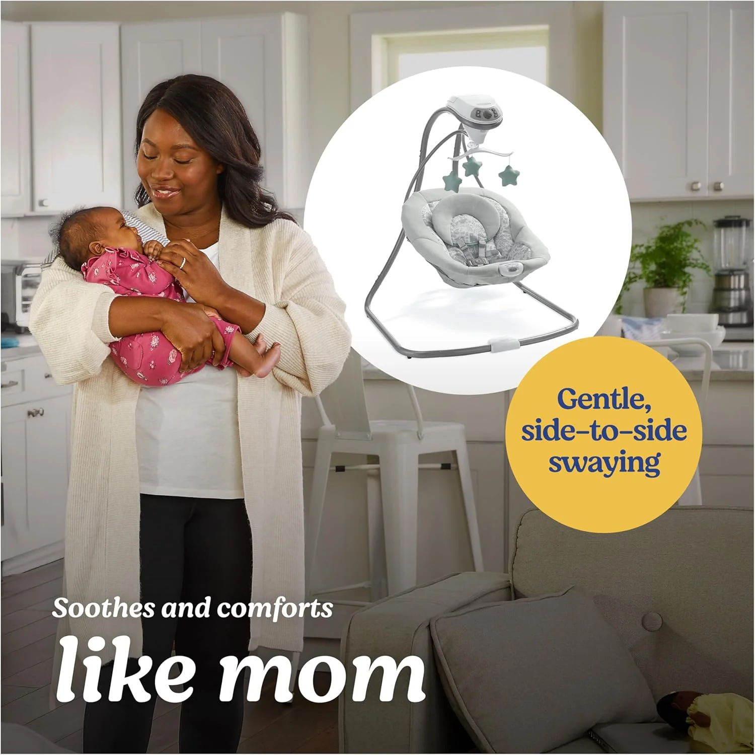 GRACO Simple Sway Swing - Cozy Ivy Baby Swing Seat