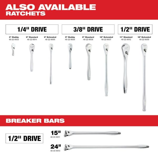 48-22-9410 1/2 in. Drive SAE Ratchet and Socket Mechanics Tool Set (22-Piece)
