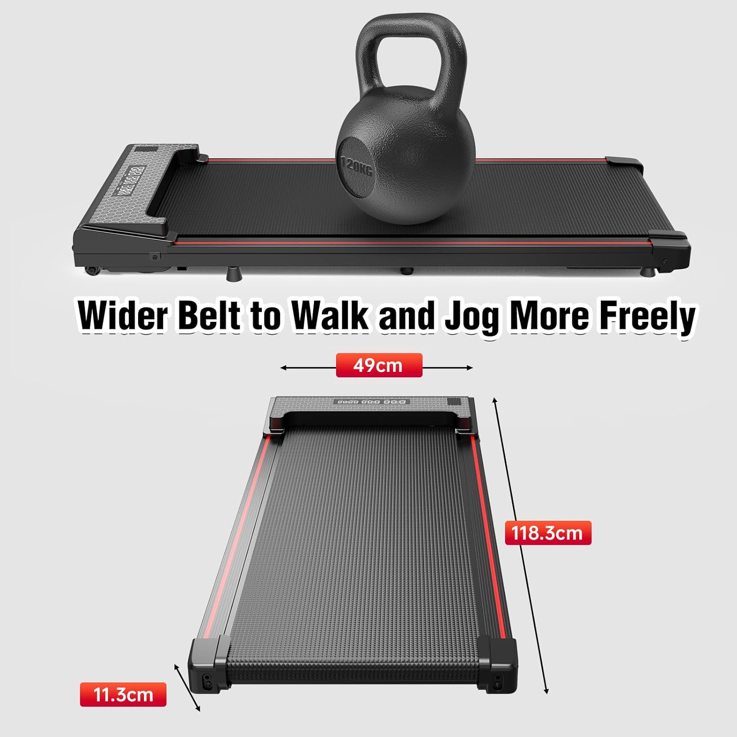 CITYSPORTS Treadmills,Walking Pad with Remote Control,Under Desk Treadmill for Home/Office Fitness Exercise,Portable Treadmill 1-6KM/H,LCD Display,No Assembly