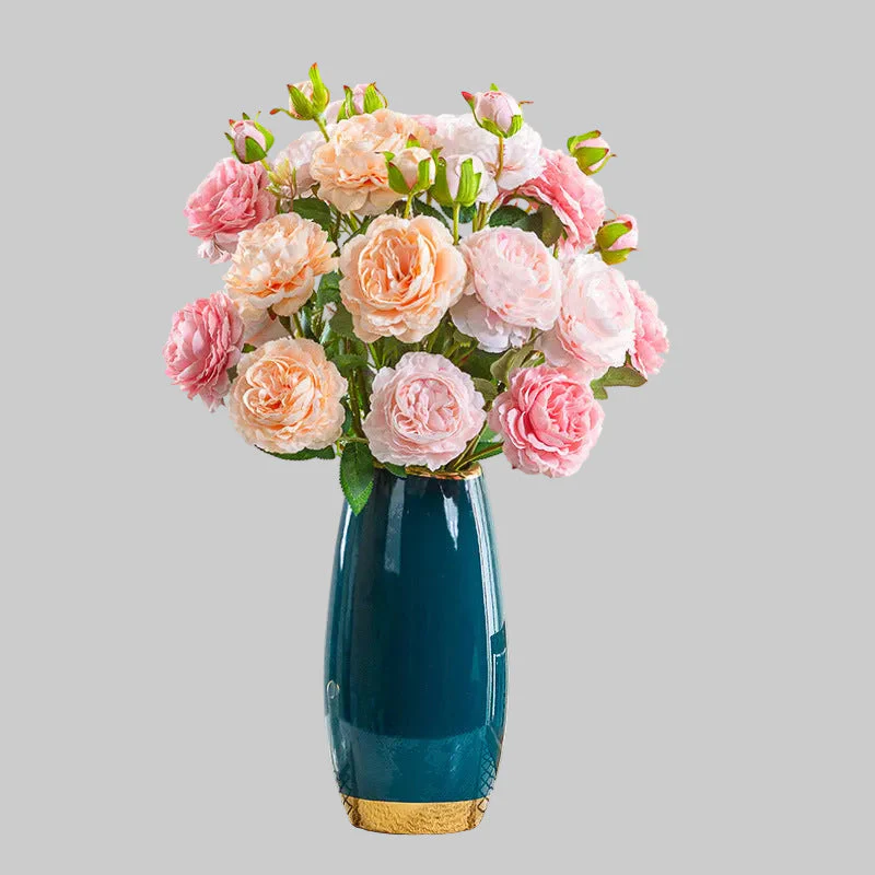 Artificial Dried Flower Bouquet – Silk Faux Floral Arrangement for Living Room Decor