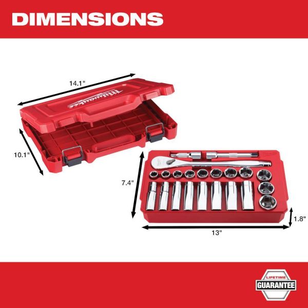 48-22-9410 1/2 in. Drive SAE Ratchet and Socket Mechanics Tool Set (22-Piece)