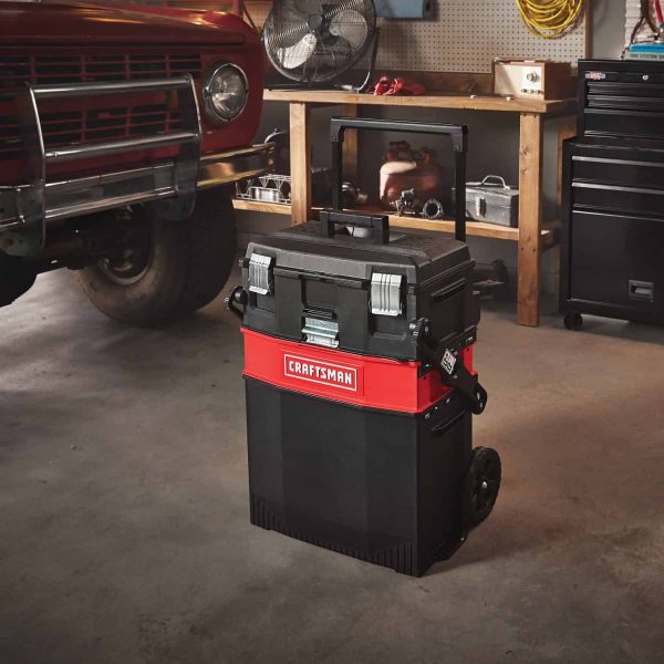 22-in 1-Drawer Black Metal Wheels Lockable Tool Box