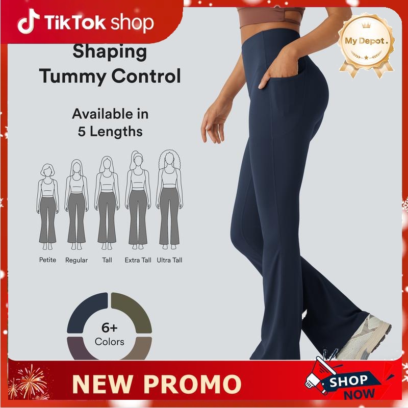 🔥 HALARA UltraSculpt High Waisted Tummy Control Pocket Bootcut Leggings