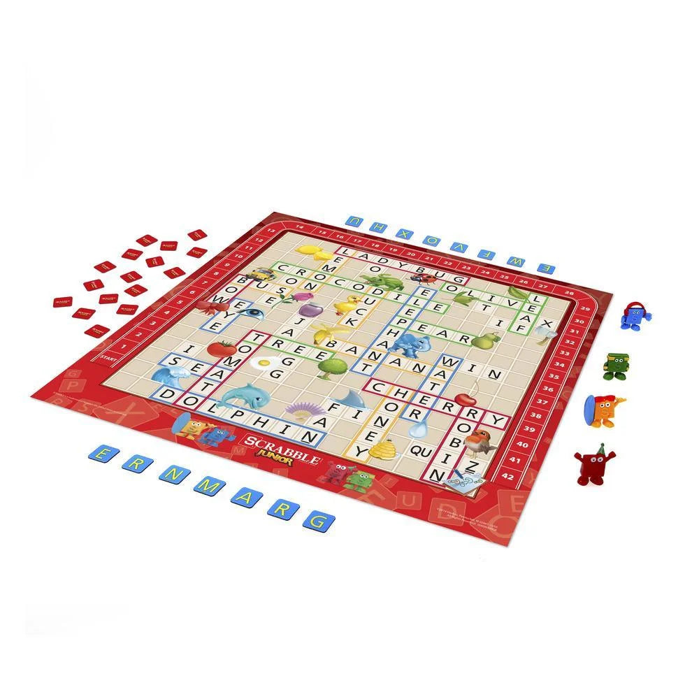 Scrabble Junior Crossword Board Game for Kids and Family Ages 5 and Up, 2-4 Players
