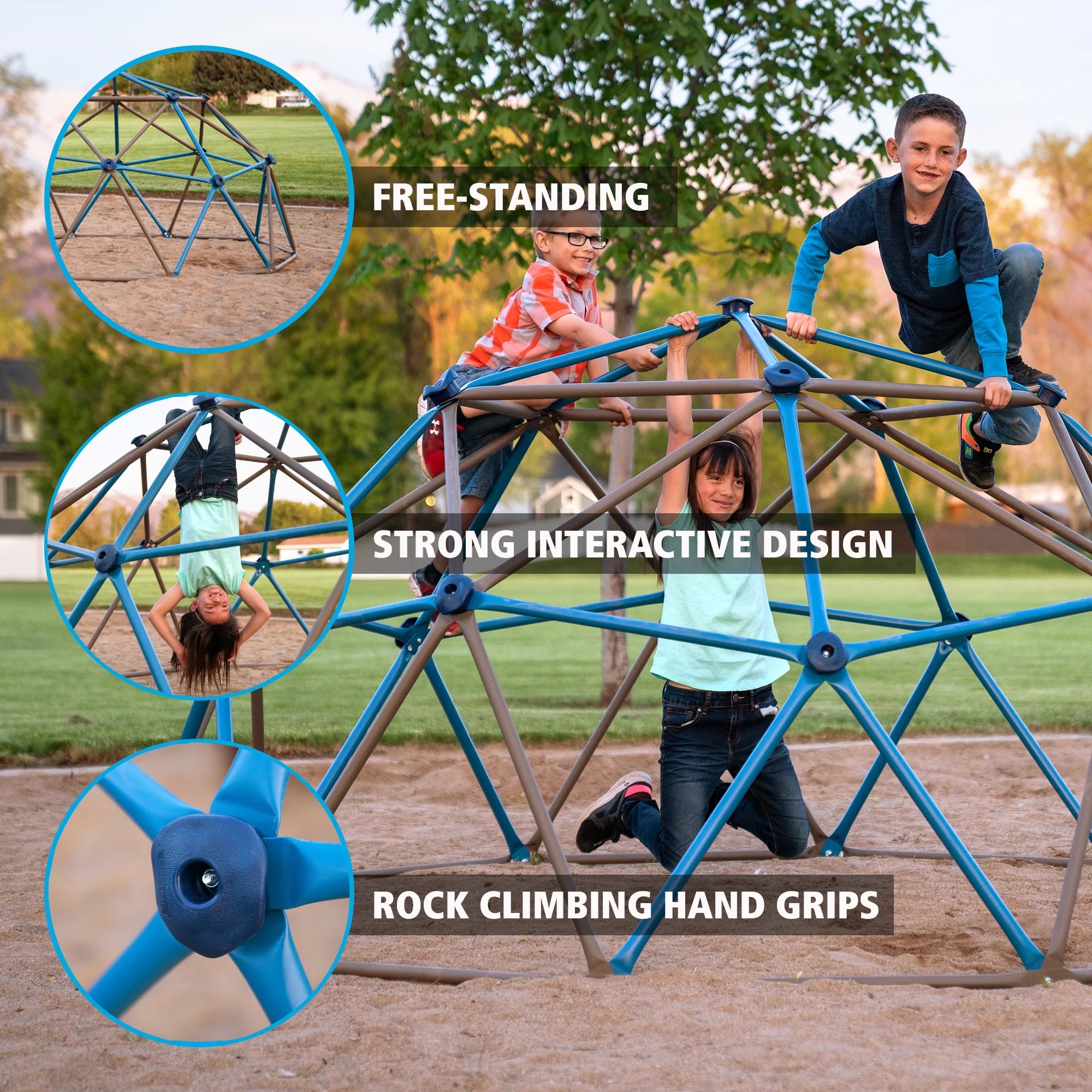 Lifetime Kid's Outdoor 4.5 ft. H x 9 ft. W Dome Climber, Blue and Brown (90939)