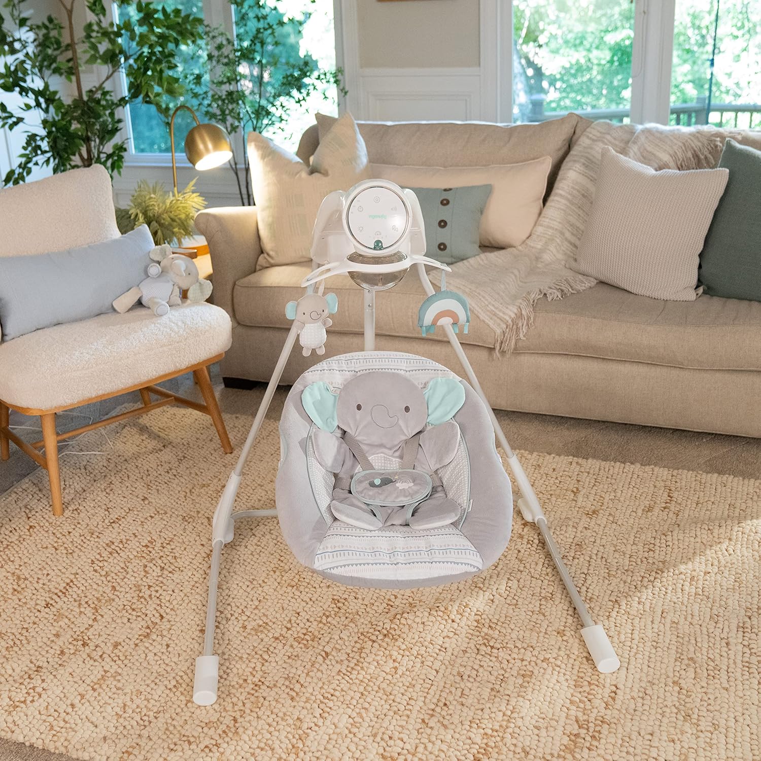 INGENUITY Inlighten 5-Speed Baby Swing with Swivel Seat