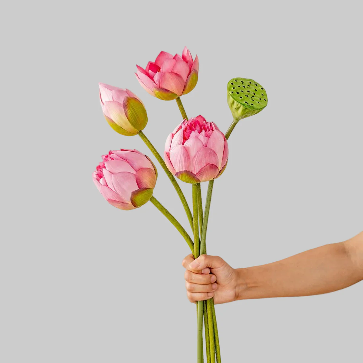 Artificial Lotus Flower & Seed Pod – Silk Faux Floral for Home, Pond & Wedding Decor
