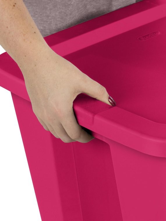 2026 Sterilite 18 Gallon Tote Box Plastic, Fuchsia Burst, Set of 8