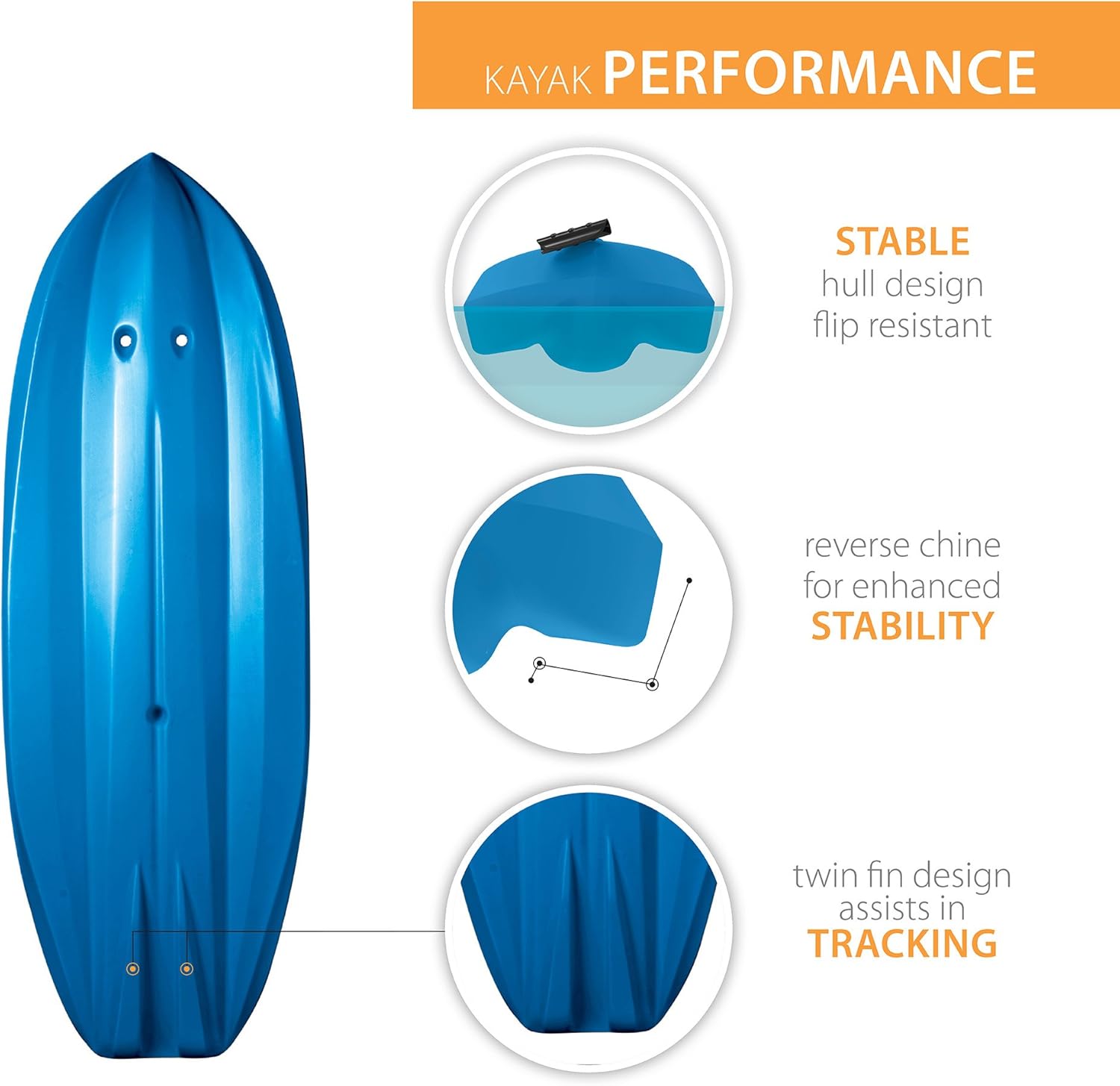 2026 Lifetime Youth Wave Kayak (Paddle Included)  Blue  6′