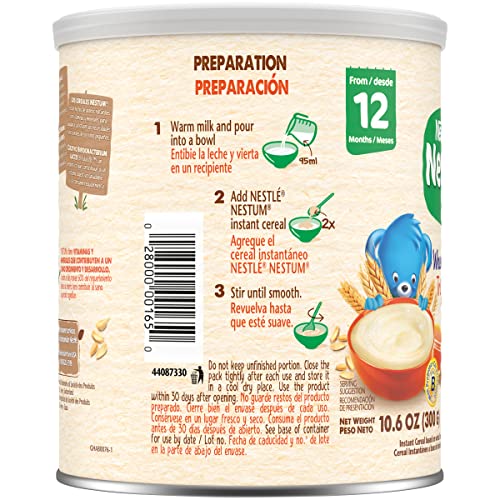 2026 Nestle Nestum Instant Cereal  Wheat & Honey  10.5 Ounce (Pack of 12)