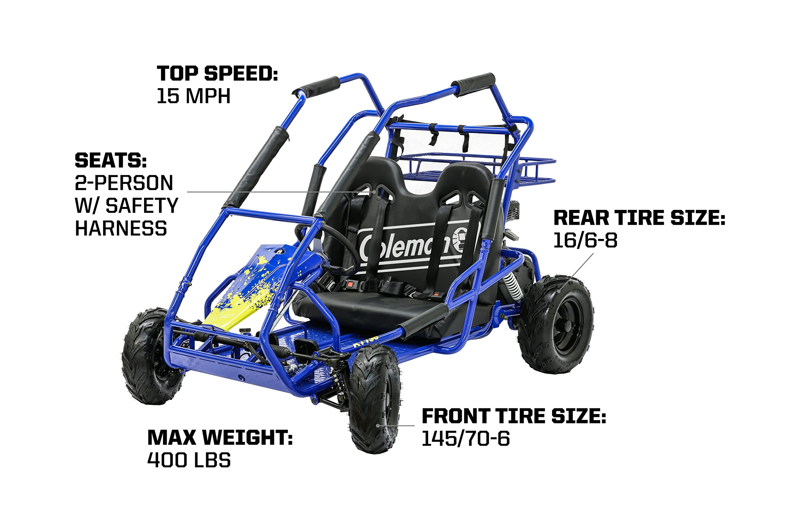 【Sports&Outdoors】Coleman Powersports Off Road Go Kart, Gas Powered, 196cc/6.5hp