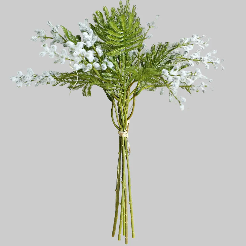 Artificial Acacia Flower Branch – Silk Faux Floral Stem for Home Decor