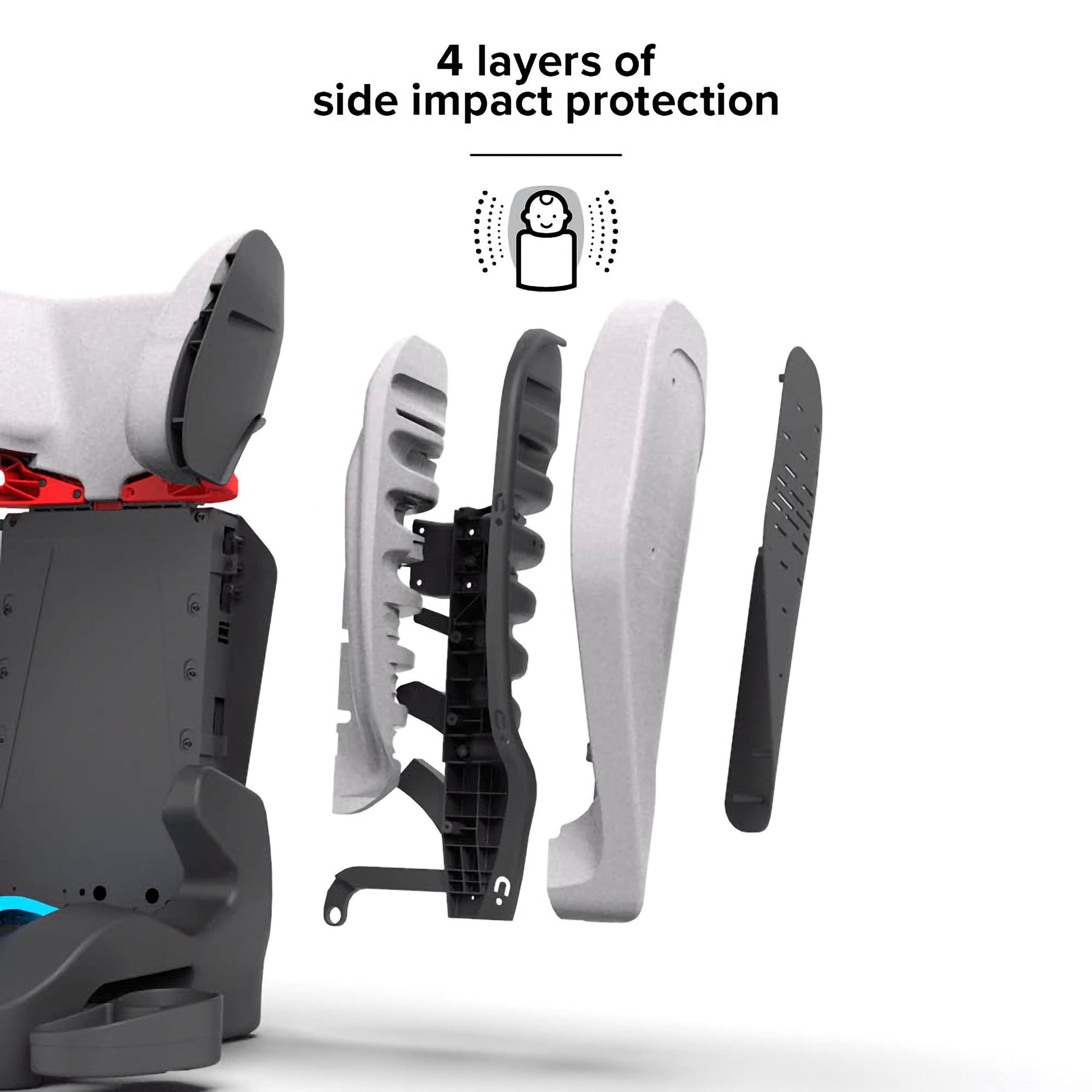 Diono Monterey 4DXT Latch, 2-in-1 High Back Booster Car Seat with Expandable Height, Width, Advanced Side Impact Protection, 8 Years 1 Booster, Black