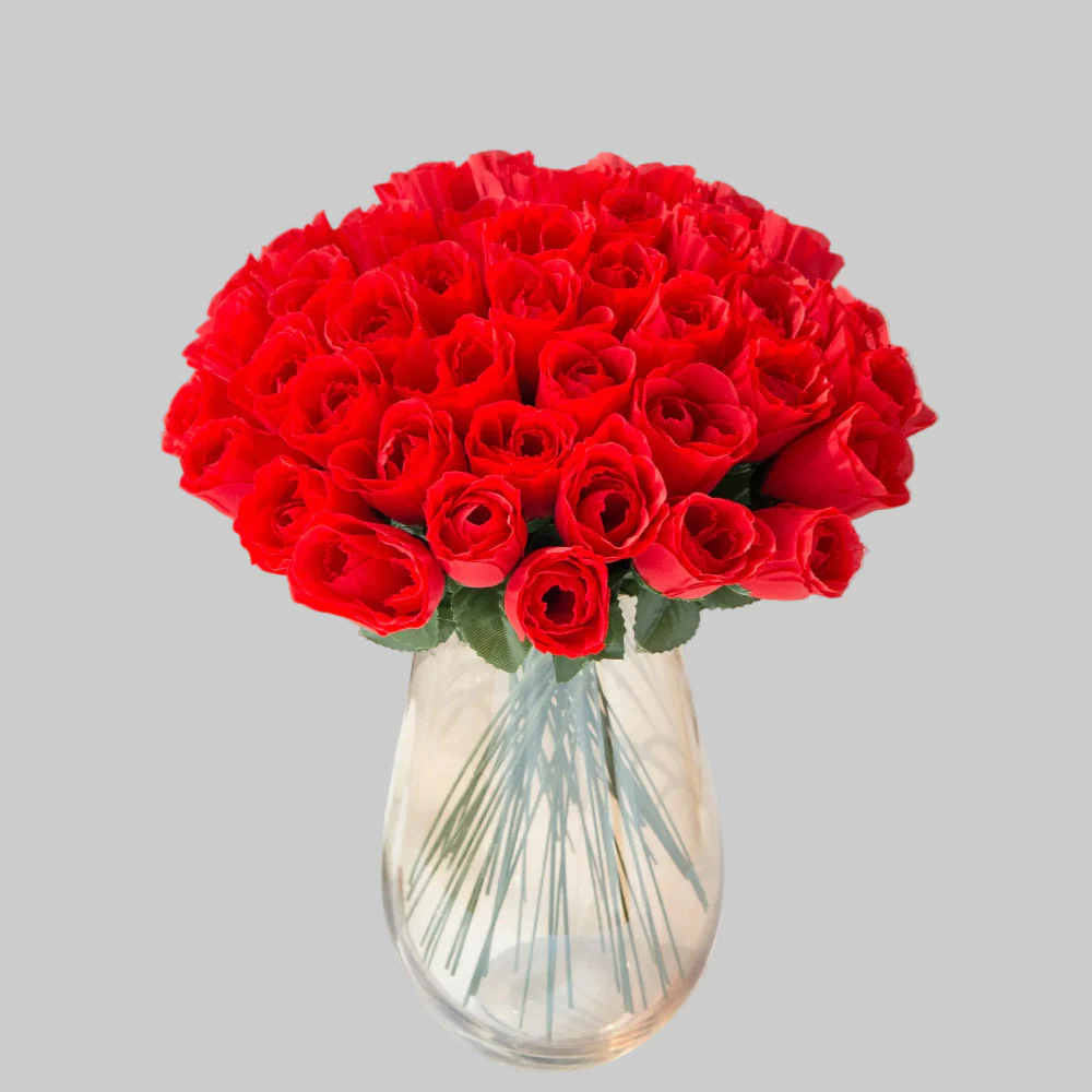 Artificial Silk Rose Flower Stem – Faux Floral Decor for Wedding & Home (36cm)