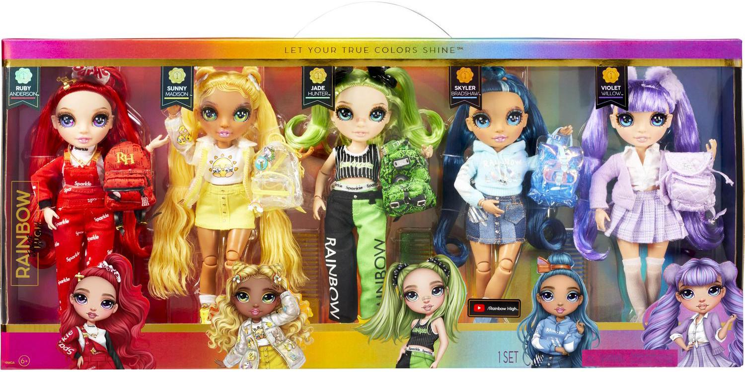 Rainbow High Exclusive with 5 Jr High Fashion Doll Favorites Ages 4 and up  flarmor