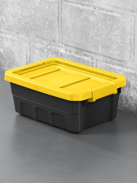 2026 Sterilite 4 Gallon Stacker Tote Plastic, Yellow Lily, Set of 6