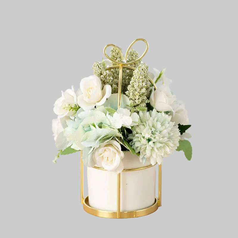Small Artificial Potted Plant – Dried Flower Bouquet for Home Decor