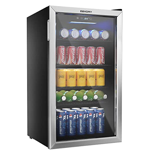 EUHOMY Beverage Refrigerator, 126 Can Mini fridge with Glass Door  flarmor