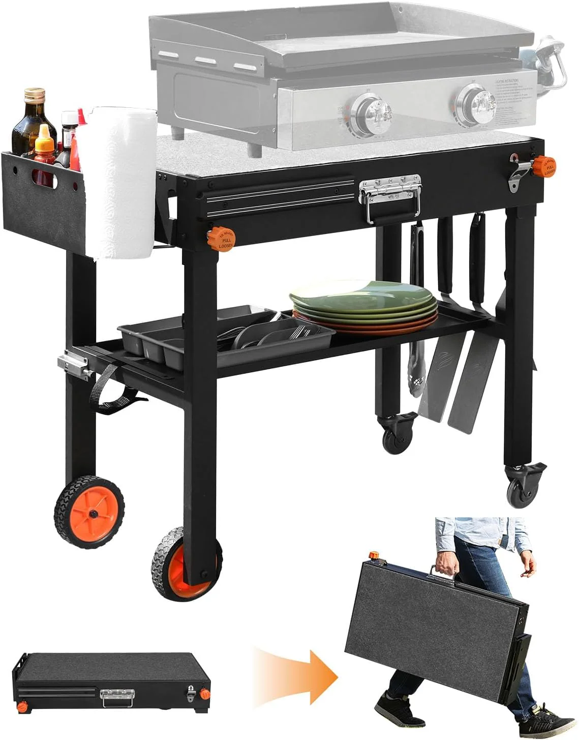 Portable Outdoor Grill Table - Solid and Sturdy Grill Stand 31