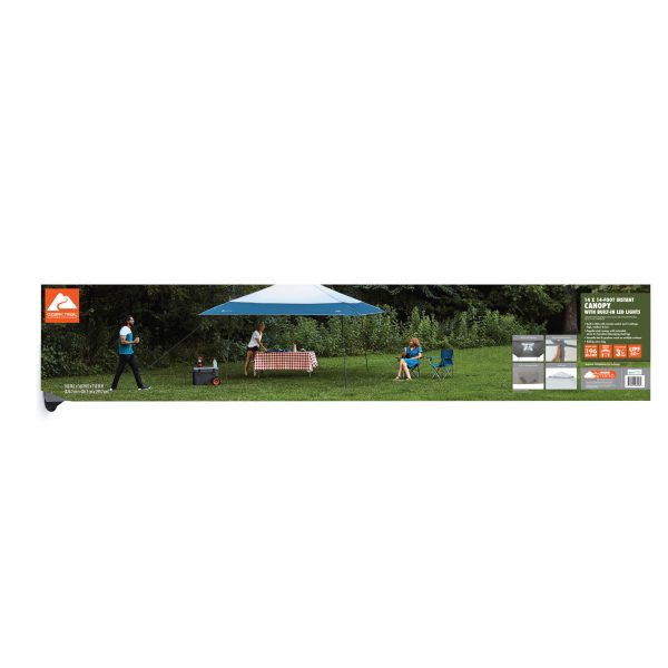 14  x 14  Instant Lighted Canopy for Camping   Blue, Gray