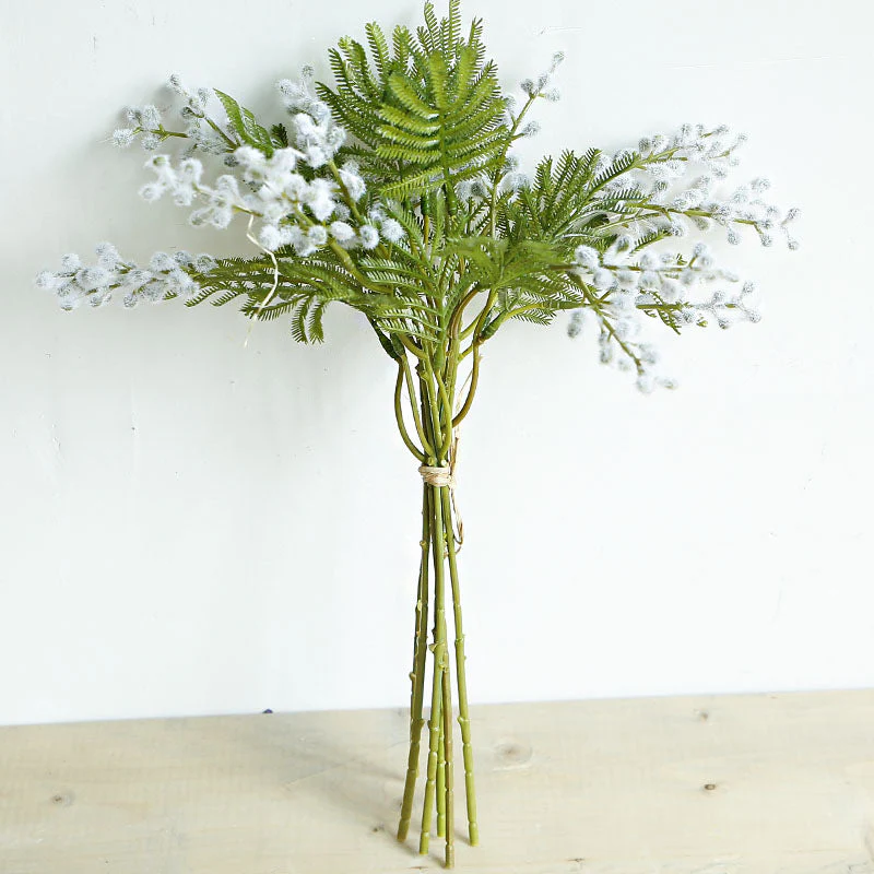 Artificial Acacia Flower Branch – Silk Faux Floral Stem for Home Decor