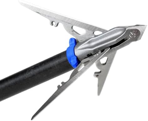 2026 G5 Megameat Durable Stainless Steel Ultra Sharp 2′′ Cutting Diameter Archery Hunting Crossbow Mechanical Expandable Broadhead with 3 Replaceable Blades & Chisel Tip  3-Pack