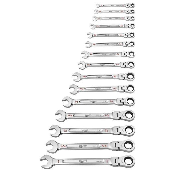 48-22-9413-48-22-9513 144-Position Flex-Head Ratcheting Combination Wrench Set SAE and METRIC (30-Piece)