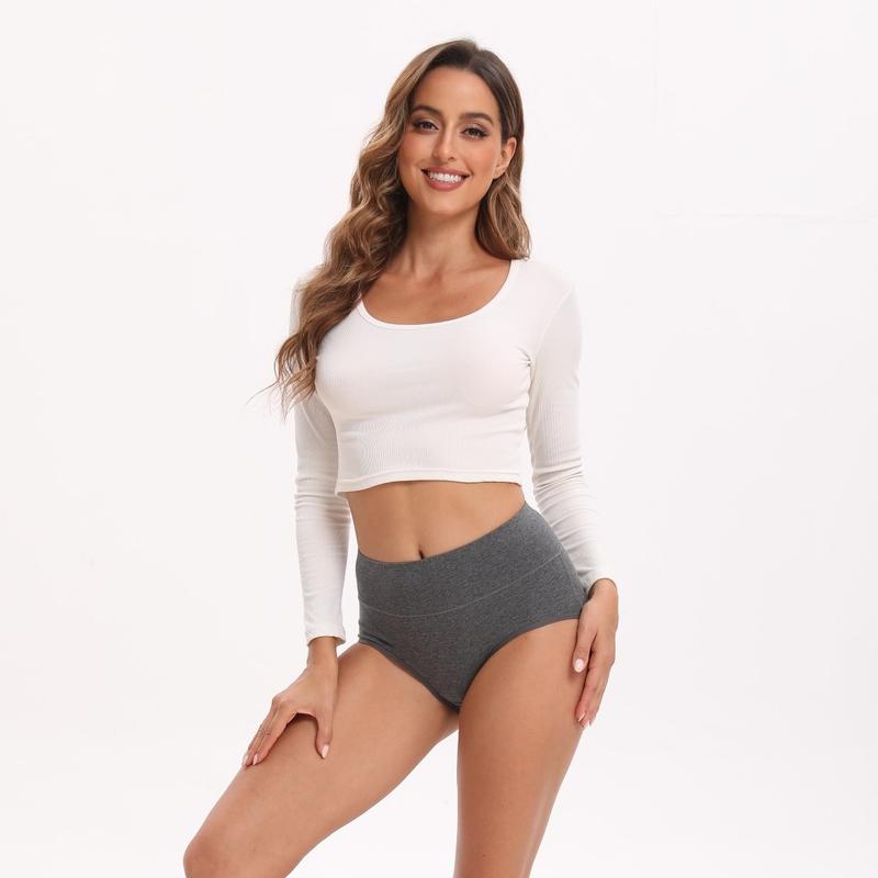 INNERSY Women's High Waisted Cotton Panties 5-Pack, Soft & Breathable Underwear, Comfortable Full Coverage Briefs for Everyday Wear, Stretchy & Durable