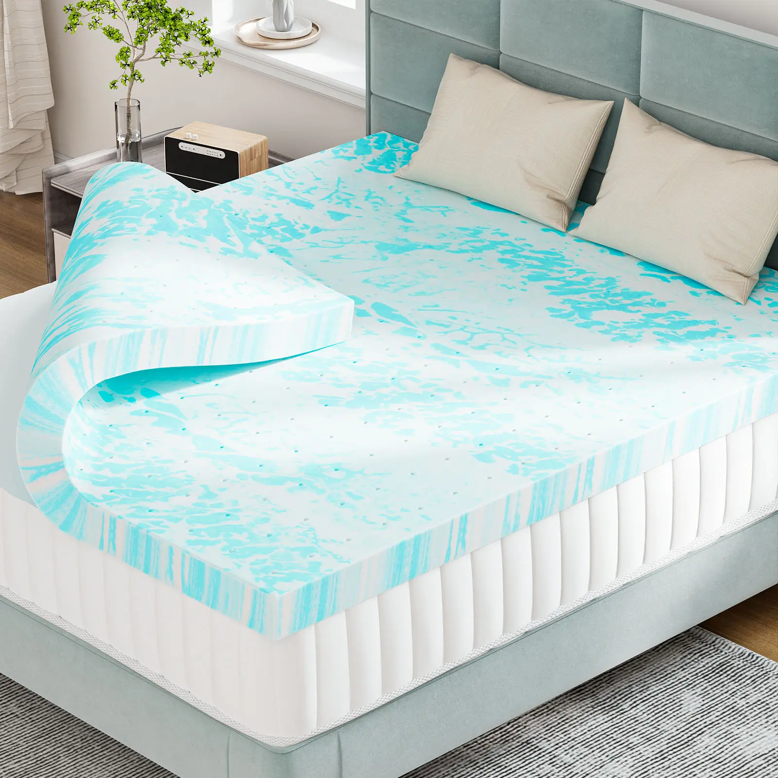 Sweetcrispy Official -  Mattress Topper Memory Foam Mattress Breathable Topper