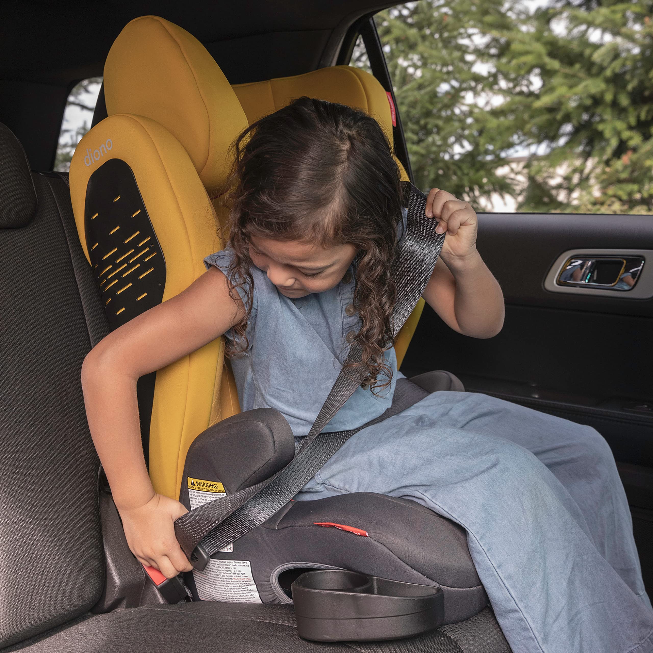 Diono Monterey 4DXT Latch, 2-in-1 High Back Booster Car Seat with Expandable Height, Width, Advanced Side Impact Protection, 8 Years 1 Booster, Black