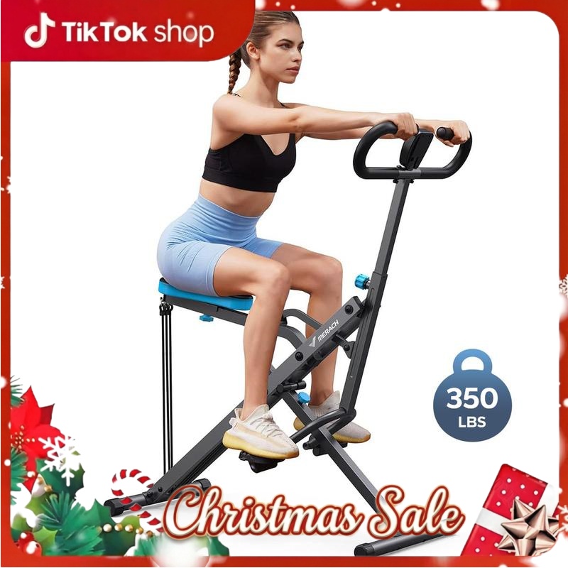MERACH Squat Machine Glutes Workout Adjustable Resistance Foldable Exercise Equipment Leg Exercise Machine Rowing Machine