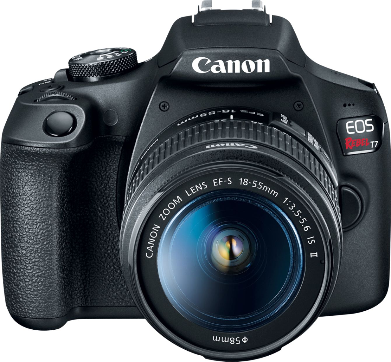 Canon - EOS Rebel T7 DSLR Video Camera with 18-55mm Lens - Black
