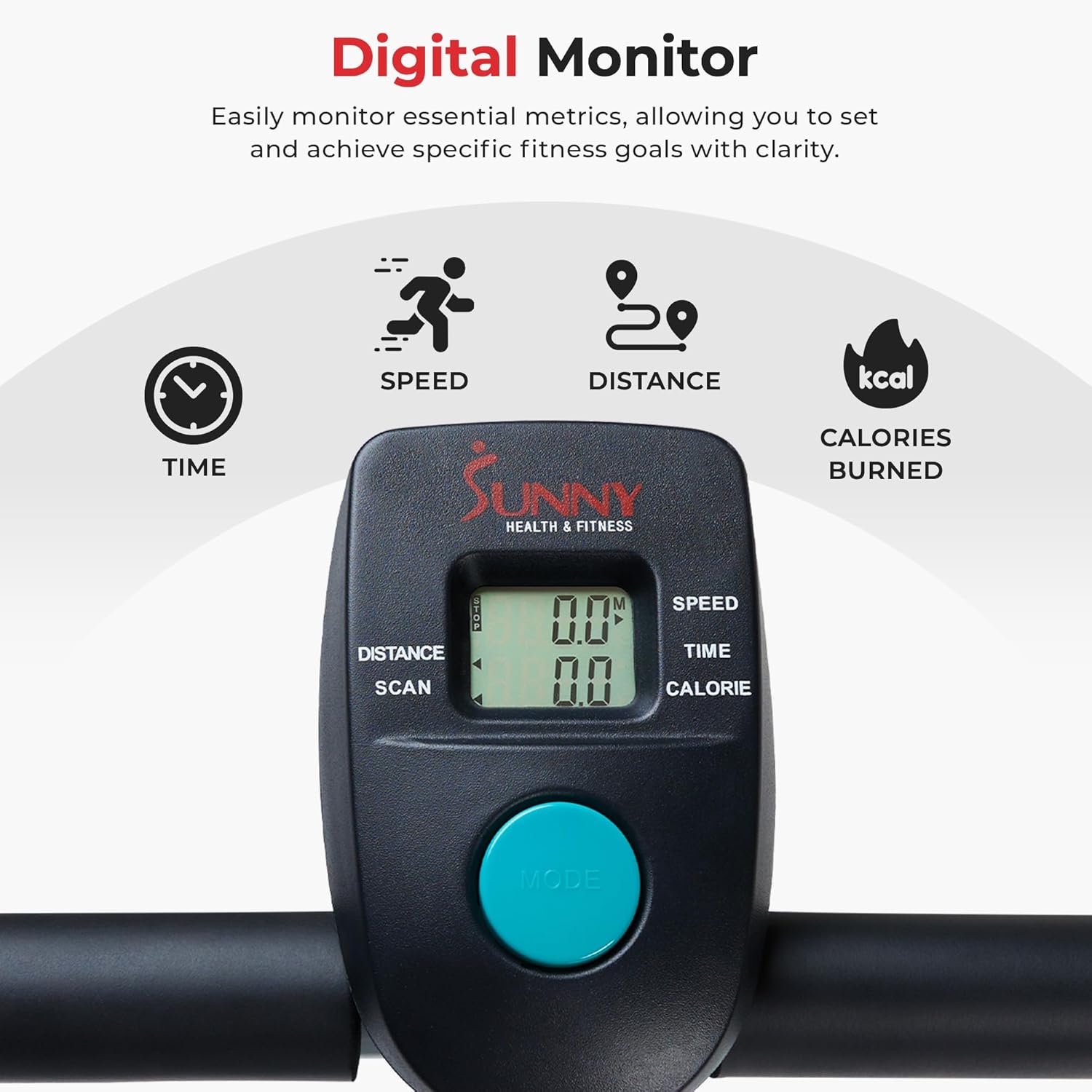 Sunny Health & Fitness Manual Walking Pad Treadmill for Home, Non-Electric, Fixed Incline, Compact with Handle Bar, Digital Monitor, Non-Slip Surface, Optional Free SunnyFit App Bluetooth Connection
