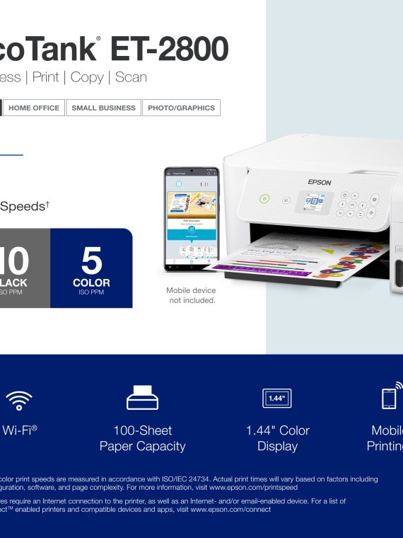 2026 Epson – EcoTank ET-2800 Wireless All-in-One Supertank Inkjet Printer – White