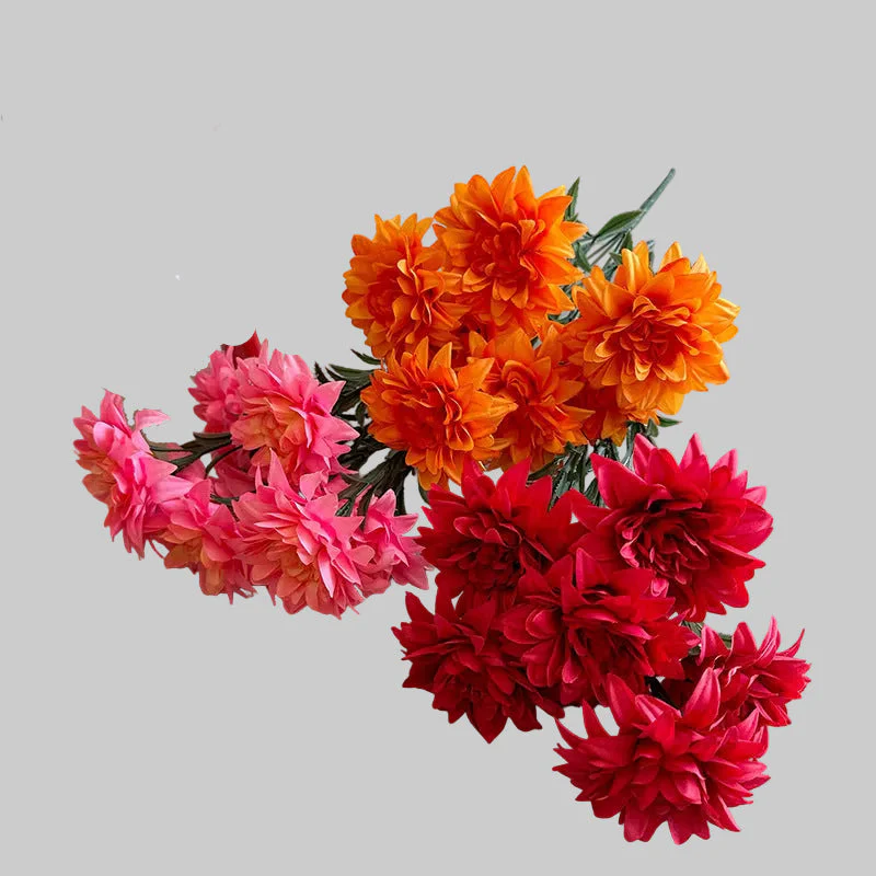 Artificial Dahlia Flower Bouquet – Silk Rose & Peony Arrangement for Desktop & Home Decor
