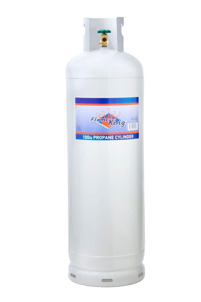 Flame King 100 lb Steel Propane Cylinder with OPD Valve, DOT Approved, Rust-Resistant, for Grills & Heaters