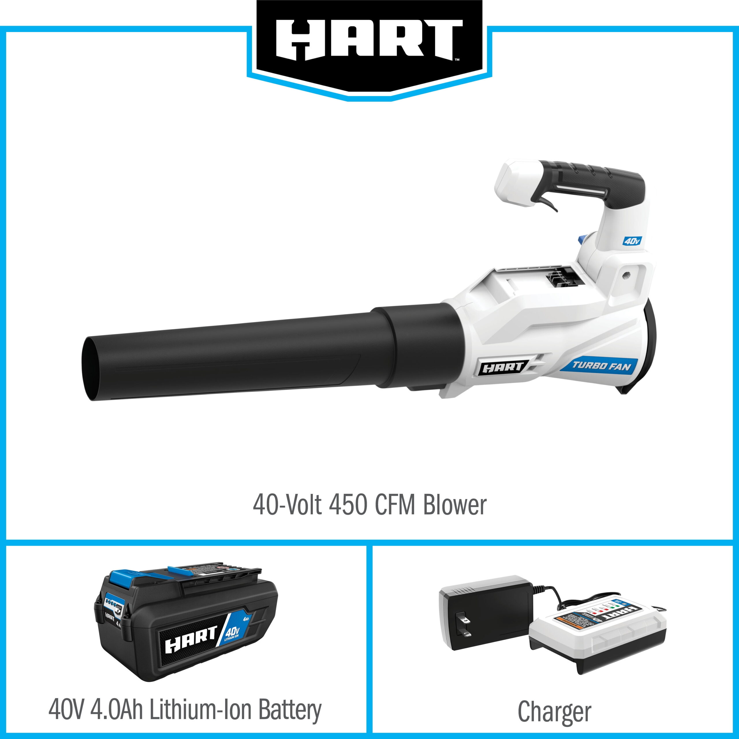 40-Volt 120 MPH at 450 CFM 450 CFM Battery Powered Axial Blower Kit, (1) 4.0 Ah Lithium-Ion Battery