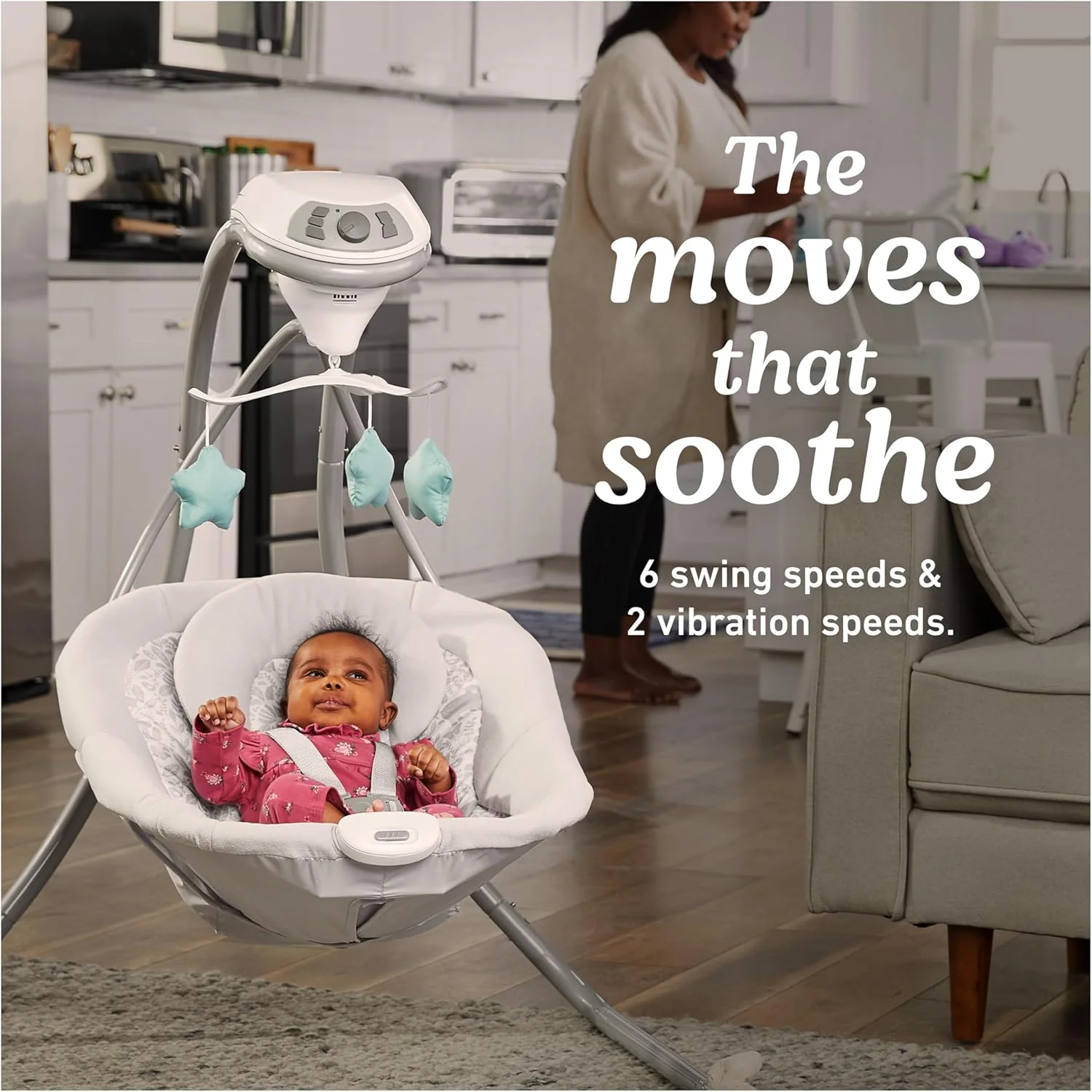 GRACO Simple Sway Swing - Cozy Ivy Baby Swing Seat