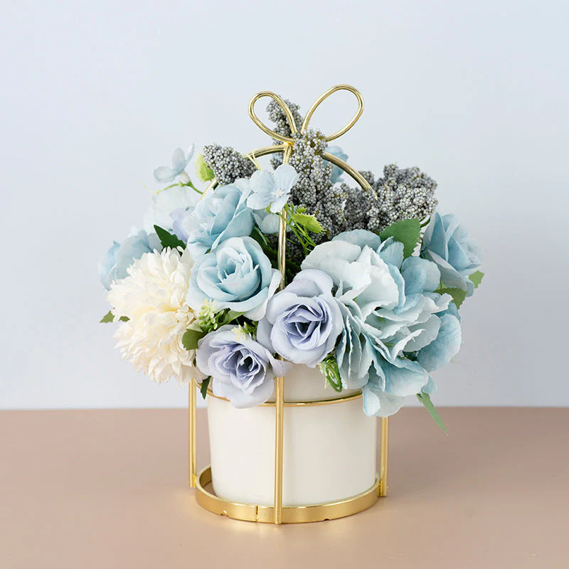 Small Artificial Potted Plant – Dried Flower Bouquet for Home Decor