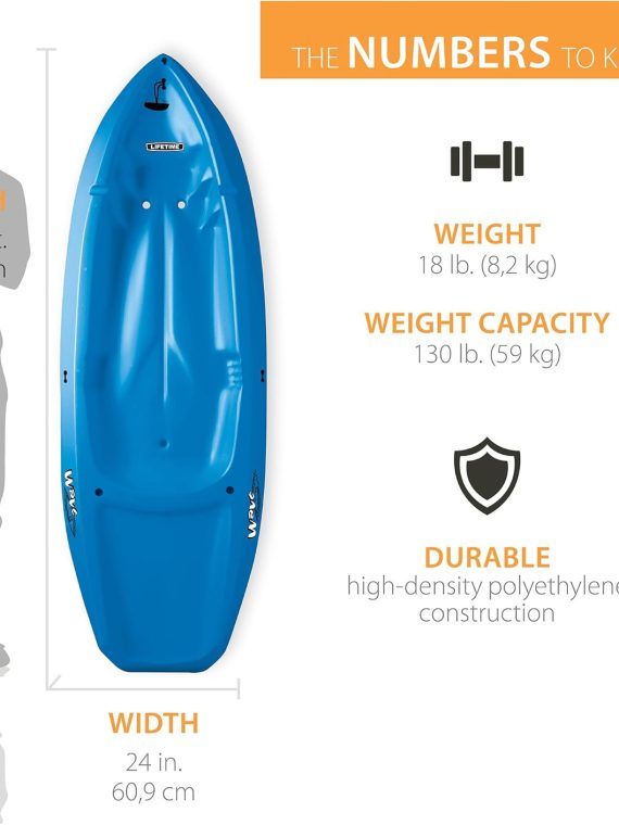 2026 Lifetime Youth Wave Kayak (Paddle Included)  Blue  6′