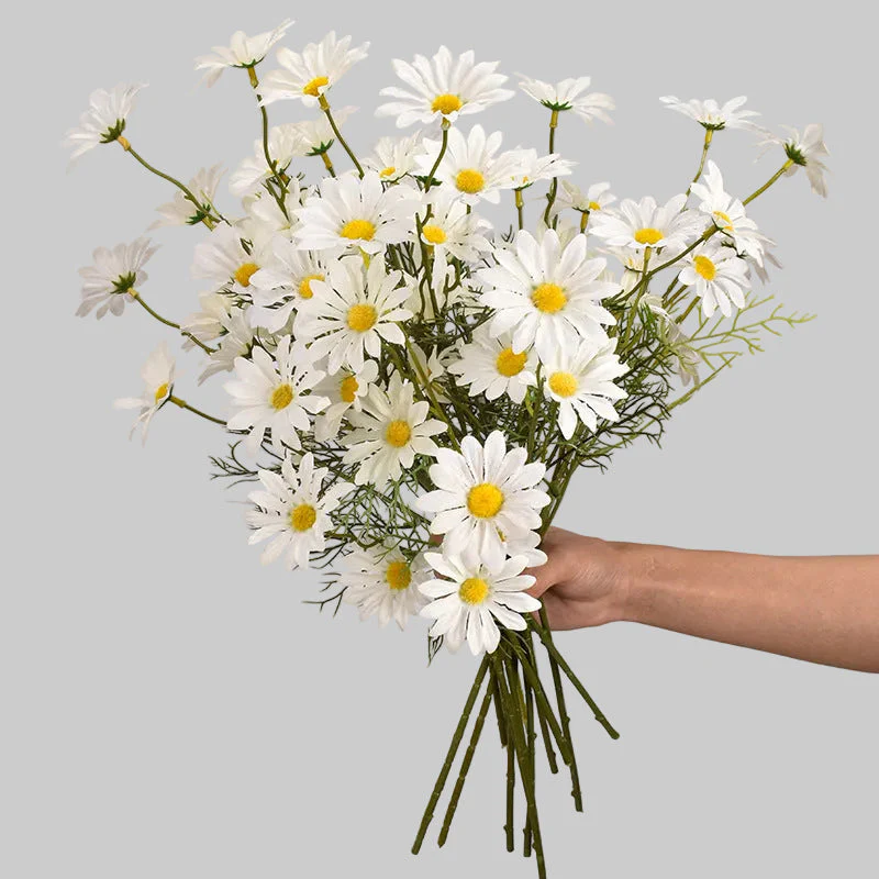 Artificial New York Aster Flower Stem – 5 Head Silk Floral Branch for Home & Wedding Decor