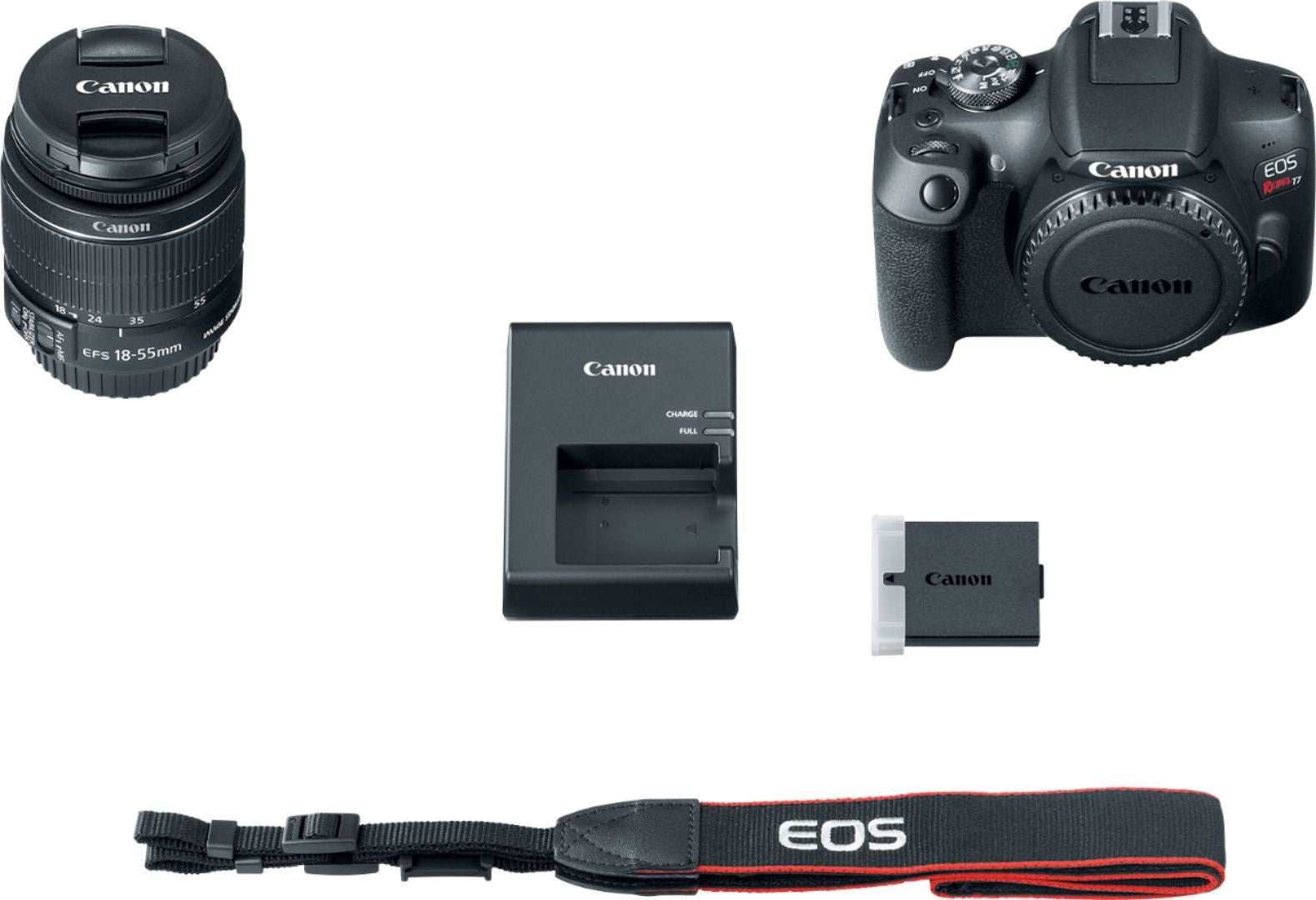 Canon - EOS Rebel T7 DSLR Video Camera with 18-55mm Lens - Black
