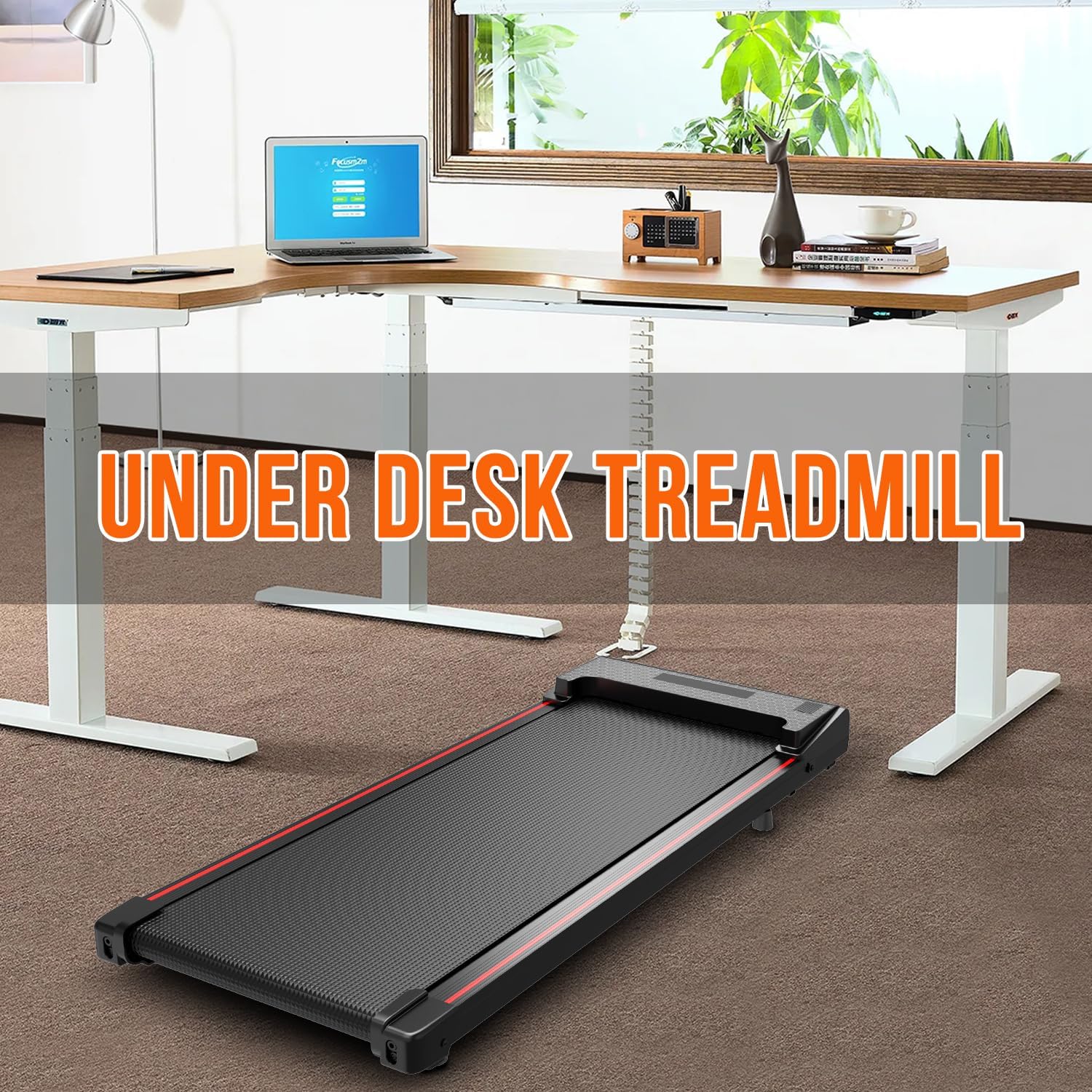 CITYSPORTS Treadmills,Walking Pad with Remote Control,Under Desk Treadmill for Home/Office Fitness Exercise,Portable Treadmill 1-6KM/H,LCD Display,No Assembly